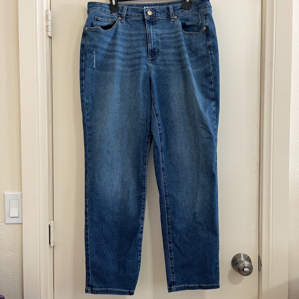 Sonoma Women Curvy Straight Jeans 16R Blue Stretch Denim High Rise Normcore Pant